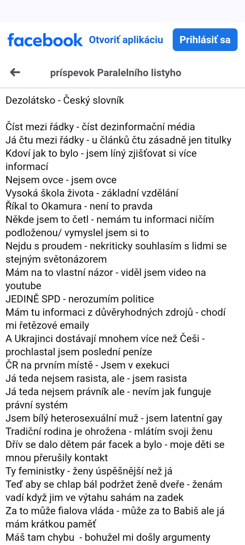 Dezolé - český slovník